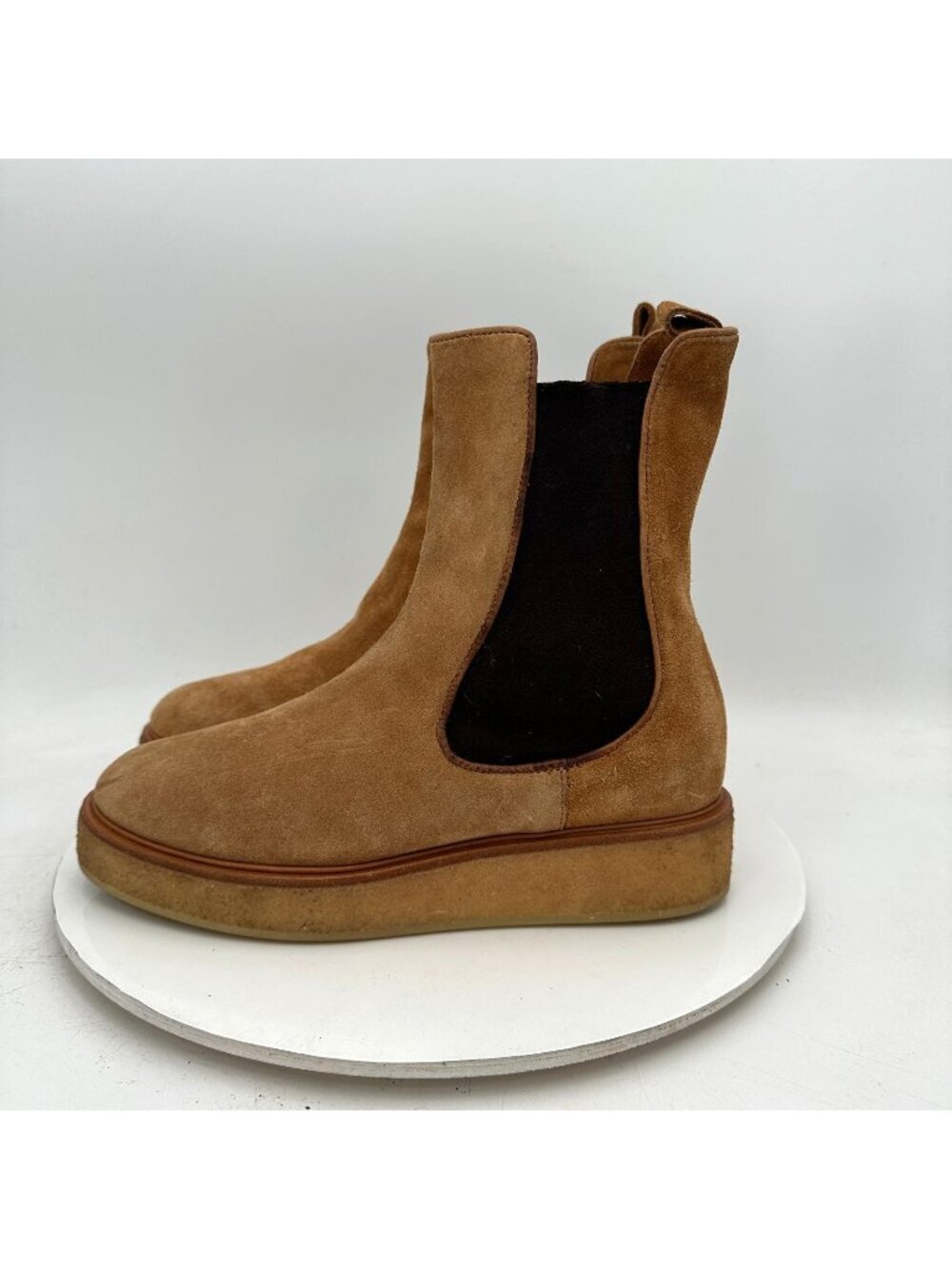 Alberto Fermani Men Size 7 Brown Tan Suede Platform Chelsea Boot Made in Italy